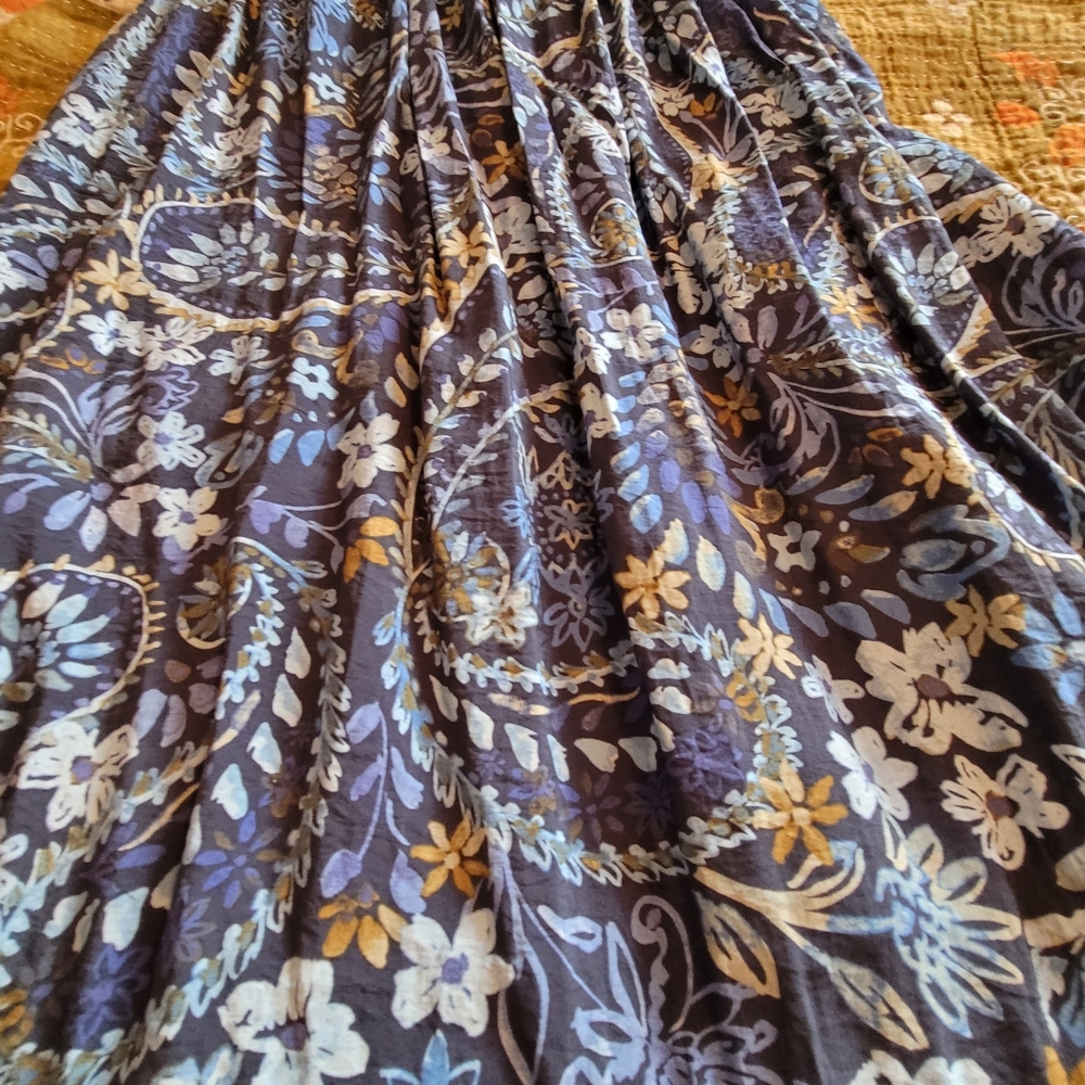 Floral Maxi Skirt in Navy Blue, Rachel Zoe, L, See Pics For Details - Picture 2 of 16